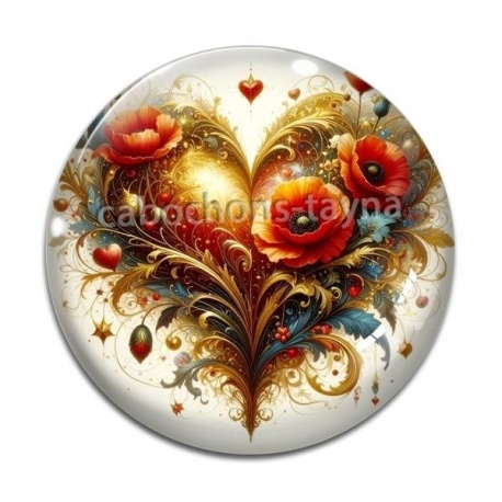 Cabochon Verre - coeur