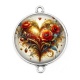Connecteur Cabochon Argent - coeur