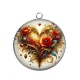 Pendentif Cabochon Argent - coeur