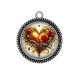 Pendentif Cabochon Argent - coeur