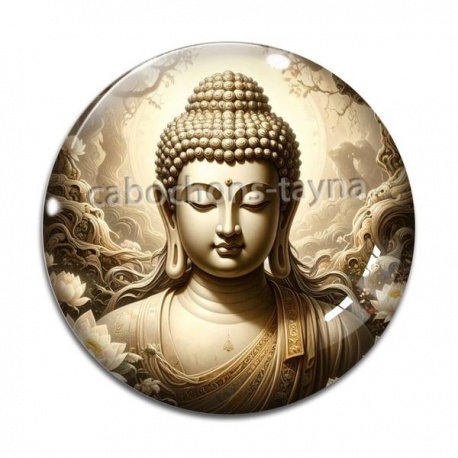 Cabochon Verre - bouddha méditation