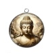 Pendentif Cabochon Argent - bouddha méditation