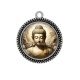 Pendentif Cabochon Argent - bouddha méditation