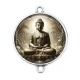Connecteur Cabochon Argent - bouddha méditation