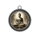 Pendentif Cabochon Argent - bouddha méditation