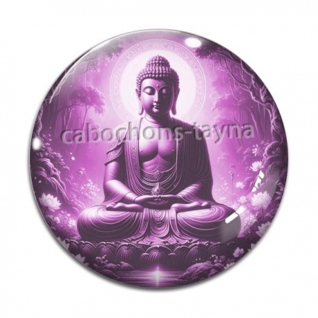 Cabochon Verre - bouddha méditation