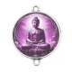 Connecteur Cabochon Argent - bouddha méditation