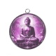 Pendentif Cabochon Argent - bouddha méditation