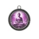 Pendentif Cabochon Argent - bouddha méditation