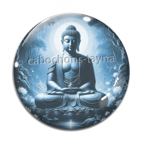 Cabochon Verre - bouddha méditation