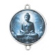 Connecteur Cabochon Argent - bouddha méditation