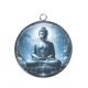 Pendentif Cabochon Argent - bouddha méditation