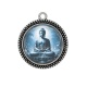 Pendentif Cabochon Argent - bouddha méditation