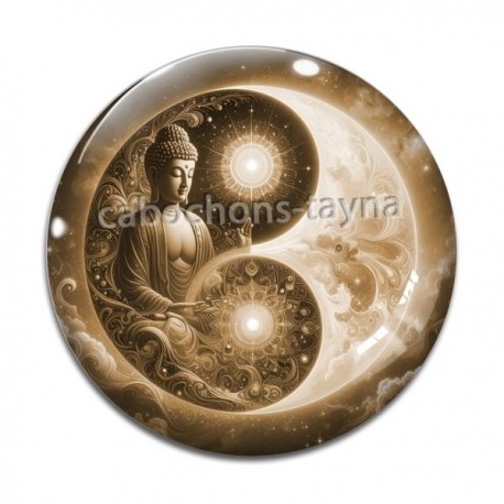 Cabochon Verre - bouddha méditation