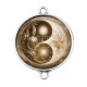 Connecteur Cabochon Argent - bouddha méditation