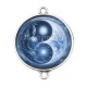 Connecteur Cabochon Argent - bouddha méditation