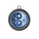 Pendentif Cabochon Argent - bouddha méditation