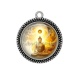 Pendentif Cabochon Argent - bouddha méditation