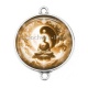 Connecteur Cabochon Argent - bouddha méditation