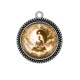 Pendentif Cabochon Argent - bouddha méditation