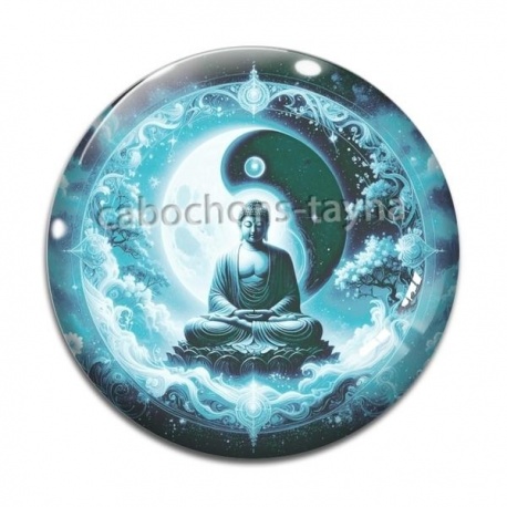 Cabochon Verre - bouddha méditation