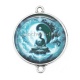 Connecteur Cabochon Argent - bouddha méditation