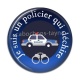 Cabochon Résine - je suis un policier qui déchire