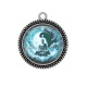 Pendentif Cabochon Argent - bouddha méditation