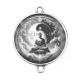 Connecteur Cabochon Argent - bouddha méditation