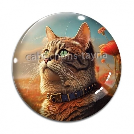 Cabochon Verre - chat