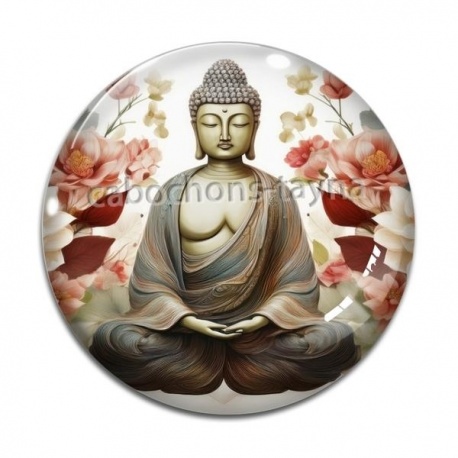 Cabochon Verre - bouddha méditation