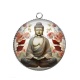 Pendentif Cabochon Argent - bouddha méditation