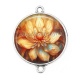 Connecteur Cabochon Argent - fleur exotique