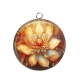Pendentif Cabochon Argent - fleur exotique