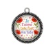 Pendentif Cabochon Argent - je t'aime très fort ma tata