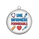 Pendentif Cabochon Argent - une infirmière formidable