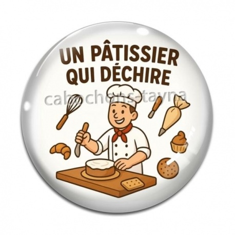 Cabochon Verre - un pâtissier qui déchire