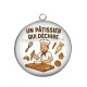 Pendentif Cabochon Argent - un pâtissier qui déchire