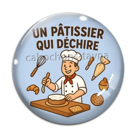 Cabochon Verre - un pâtissier qui déchire