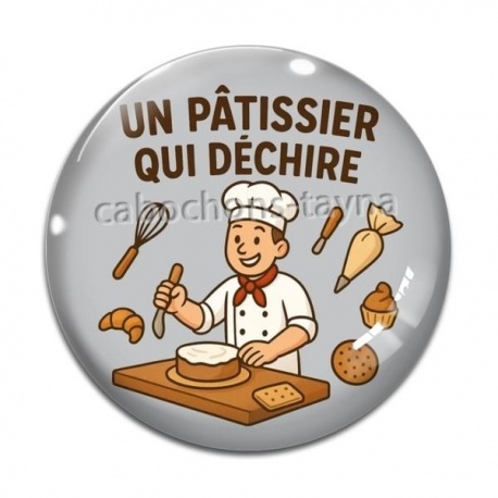 Cabochon Verre - un pâtissier qui déchire