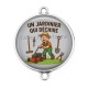 Connecteur Cabochon Argent - un jardinier qui déchire