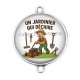 Connecteur Cabochon Argent - un jardinier qui déchire