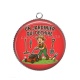 Pendentif Cabochon Argent - un jardinier qui déchire