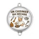 Connecteur Cabochon Argent - un cuisinier qui déchire