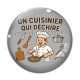 Cabochon Verre - un cuisinier qui déchire