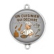 Connecteur Cabochon Argent - un cuisinier qui déchire