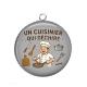 Pendentif Cabochon Argent - un cuisinier qui déchire
