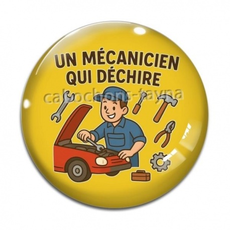 Cabochon Verre - un mécanicien qui déchire