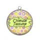 Pendentif Cabochon Argent - chieuse j'assume