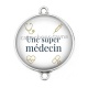 Connecteur Cabochon Argent - une super médecin